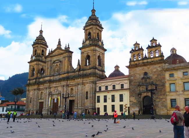 The Plaza de Bolivar in Bogota, Colombia.