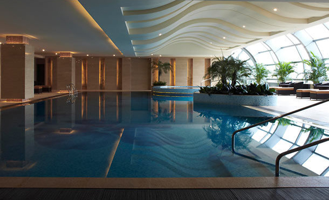 The indoor pool at the Suzhou Marriott Hotel.