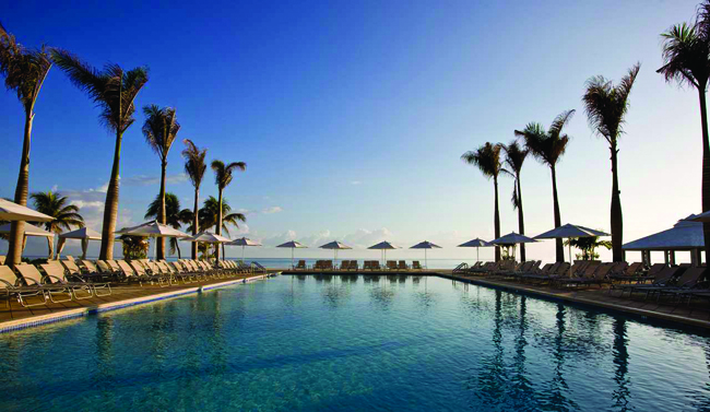 Poolside at the Hilton Rose Hall in Jamaica.