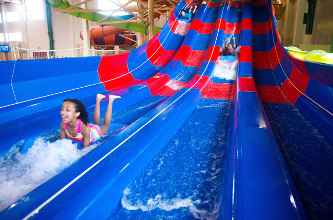 The Mountain Edge Raceway water slide at the new Great Wolf Lodge in Southern California.