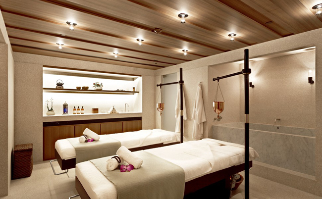 A double treatment room at the Hotel Cafe Royal in London.
