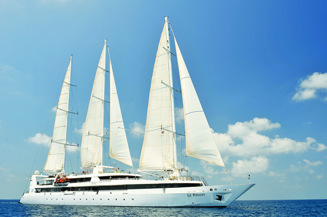 Zegrahm Expeditions' 56-passenger sailing ship Le Ponant.