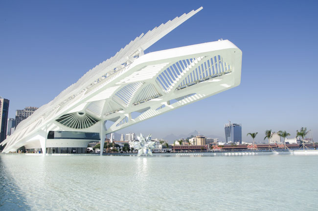 The exterior of the Museu do Amanha (Museum of Tomorrow) in Brazil. (Photo credit: Byron Prujansk)