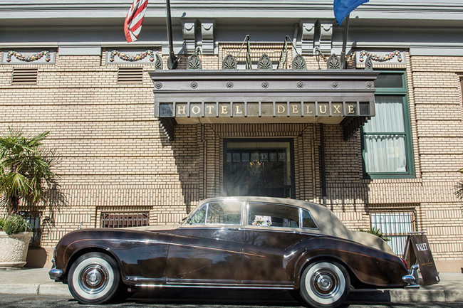 Guests of Portland, Oregon’s Hotel deLuxe can rent a vintage Rolls-Royce to explore the city in.