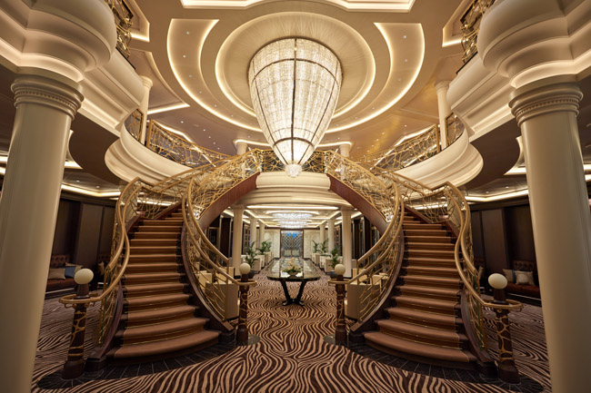 Regent Seven Seas Explorer's atrium.