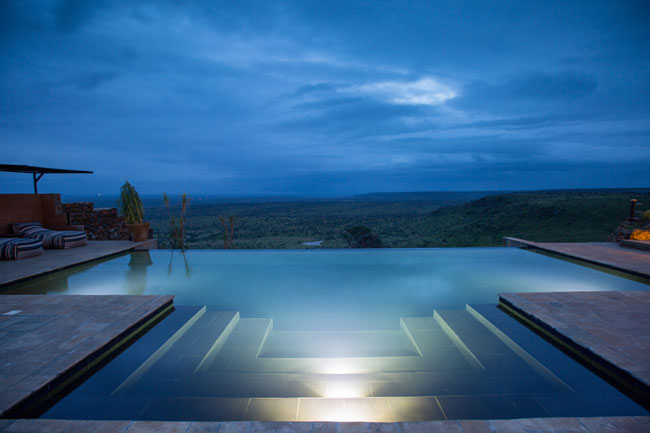 The view from the new Loisaba Tented Camp's infinity pool in Kenya.