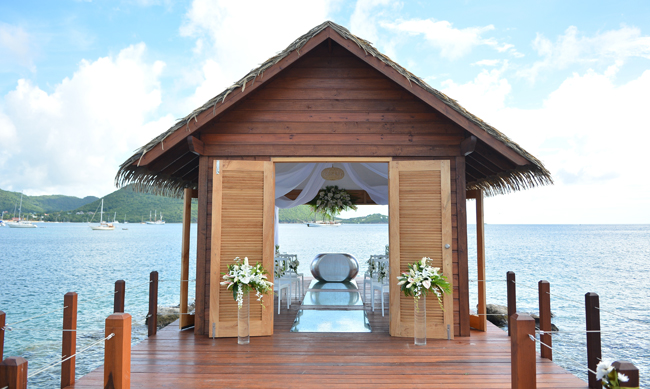 Sandals Resorts has unveiled the first overwater chapel in the Caribbean available for reservations at Sandals Grande St. Lucian.