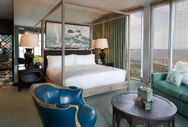 A guestroom at the new W Miami.