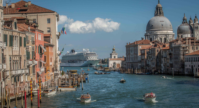 Travel agents can enter to win Viking Cruises' “Your Ship Has Come In: Viking Million Dollar Voyage” booking contest now through March 31, 2017. (Pictured: The Viking Star in Venice, Italy.)