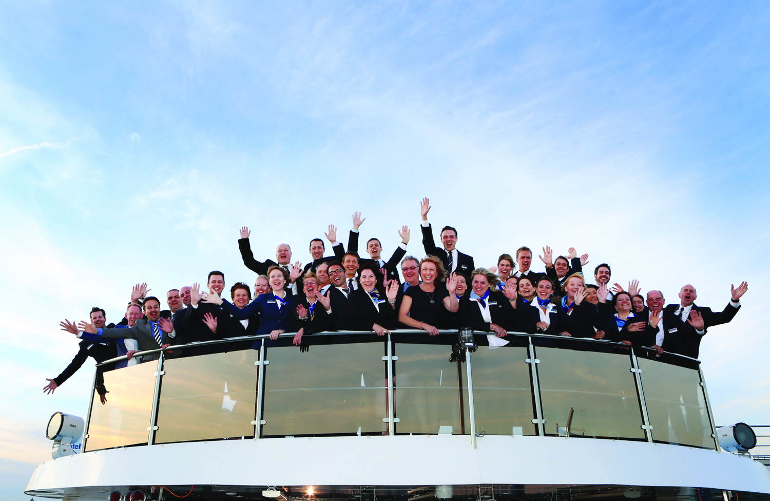 Kirstin, her husband and the AmaWaterways staff.
