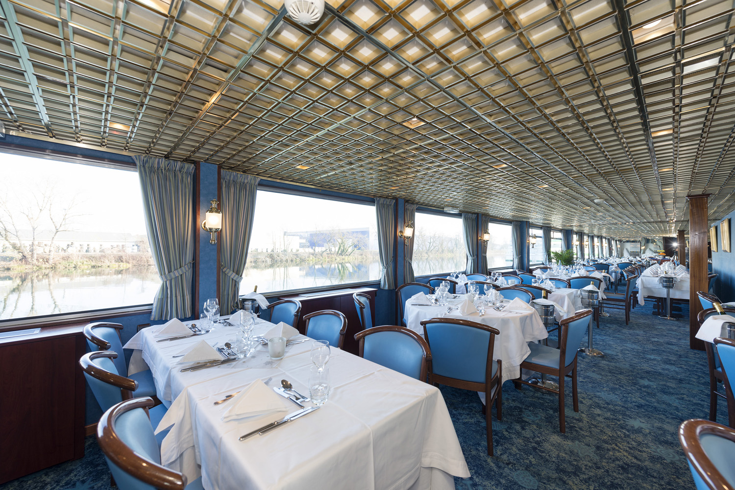 Restaurant inside CroisiEurope's M/S Victor Hugo.
