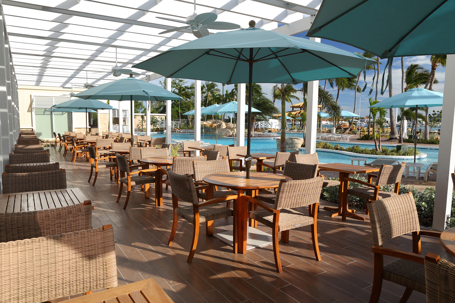 The Verandah Terrace at Warwick Paradise Island Bahamas.