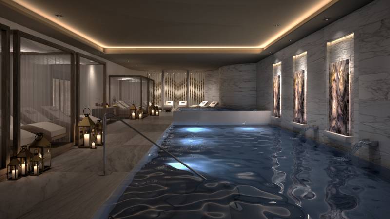 A rendering of the spa at Le Blanc Spa Resort Los Cabos.