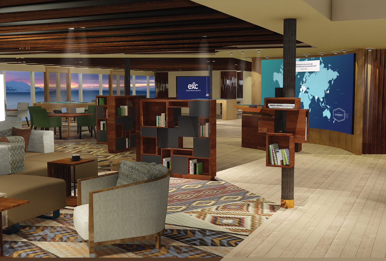 A rendering of The Library in Explorations Central (EXC).