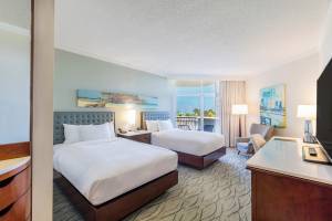Ocean View Double Bed accomodations at the Hilton Aruba.