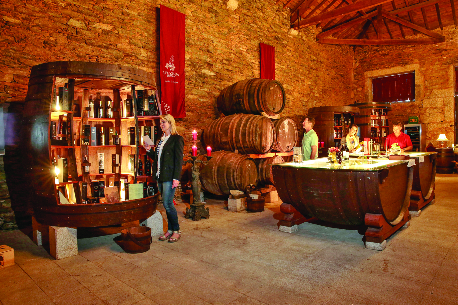In Pinhao, Portugal, guests can visit a wine cellar.