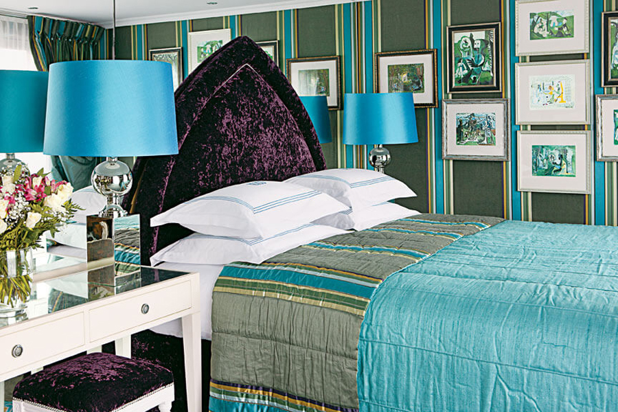 A rendering of a bedroom on U by Uniworld's The A ship.