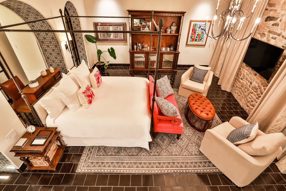 A colonial chic vibe resides over the Rosewood Puebla.