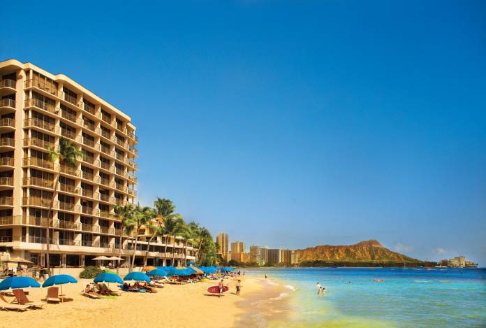 Travel agents can win a 4-night stay for two at Outrigger Reef Waikiki Beach Resort during Apple Vacations' 13th Annual Travel Agent Appreciation Month promotion. (Photo credit: Apple Vacations) Travel agents can win a 4-night stay for two at Outrigger Reef Waikiki Beach Resort during Apple Vacations' 13th Annual Travel Agent Appreciation Month promotion. (Photo credit: Apple Vacations)