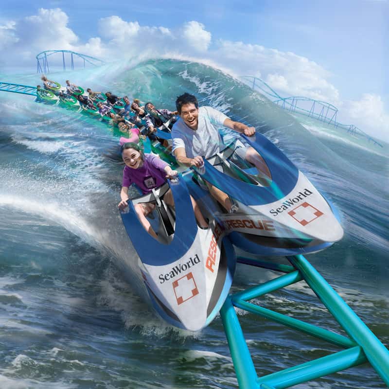 Seaworld San Antonio's features the new Wave Breaker coaster.