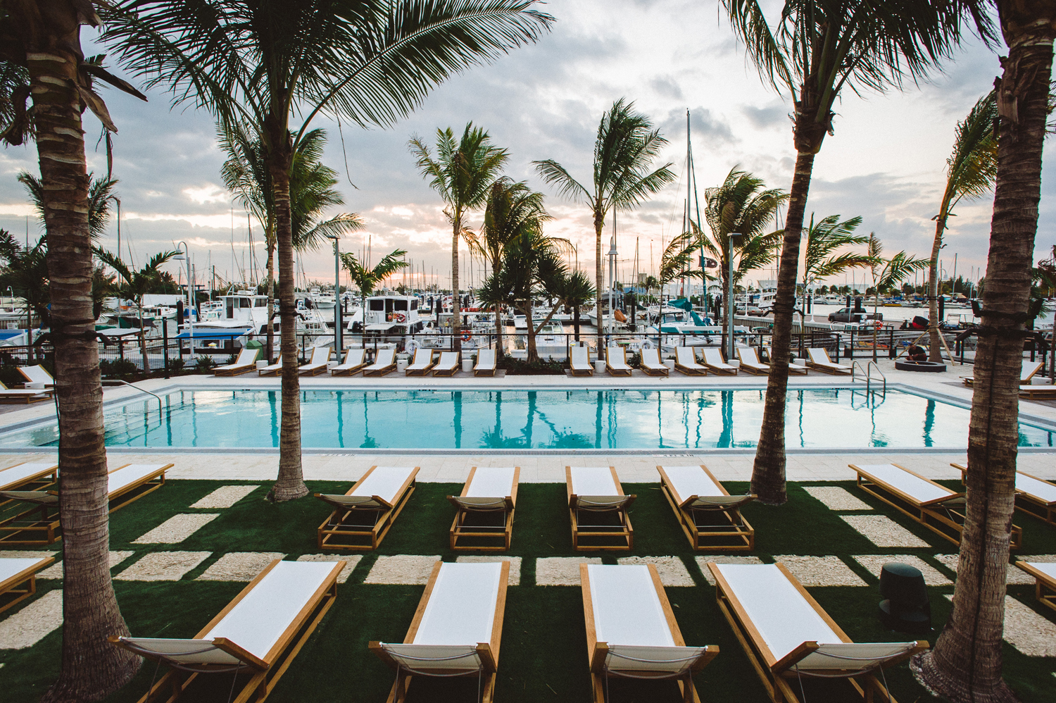 Pool and marina view at The Perry Hotel Key West.