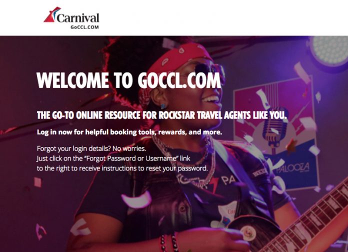 CarnivalWeb Information on the newly designed website can only be accessed via login, making it a website truly for travel agents.