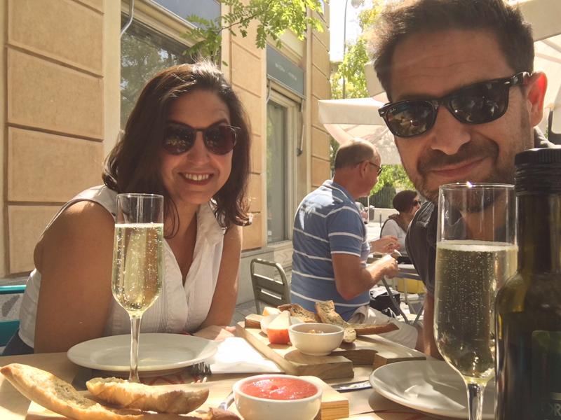 Clarissa while traveling in Madrid with her favorite travel companion, her boyfriend Ron Beenen.