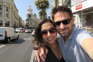 Clarissa and Ron sightseeing in Madrid.