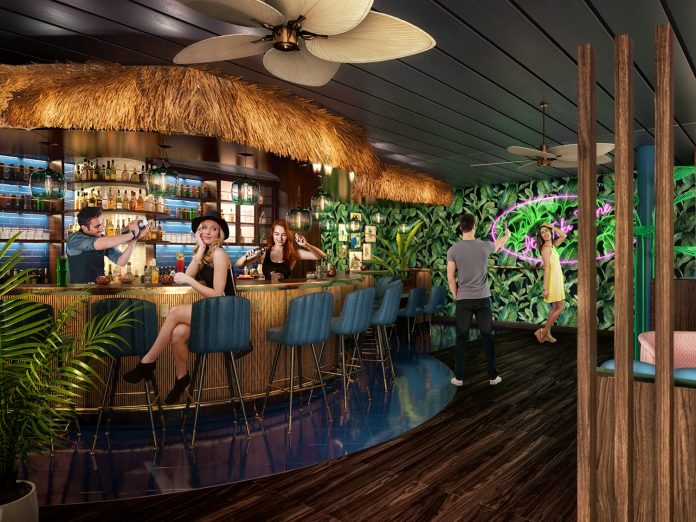 Royal Caribbean The Bamboo Room, a Polynesian-themed bar, is one of several new offerings guests can expect to see on the Mariner of the Seas.