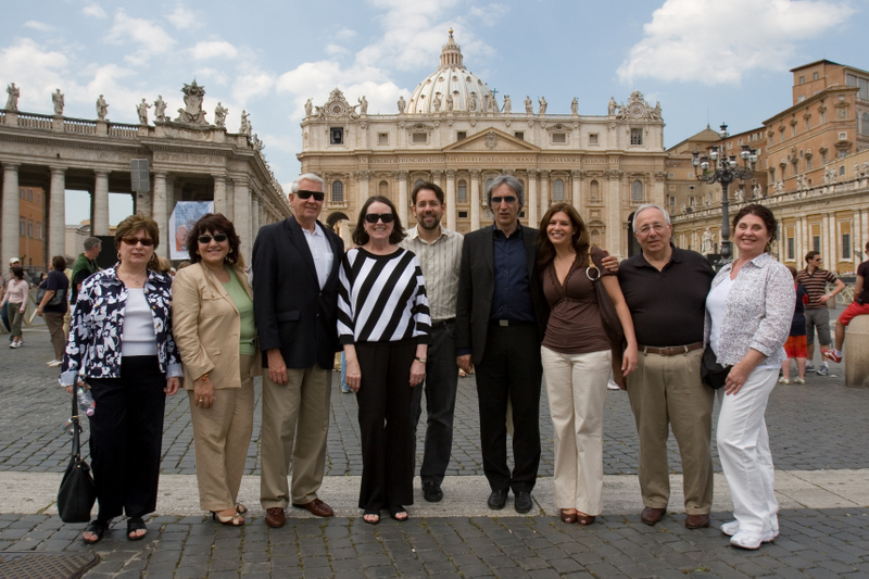 Perillo poses with travel agents at The Vatican.