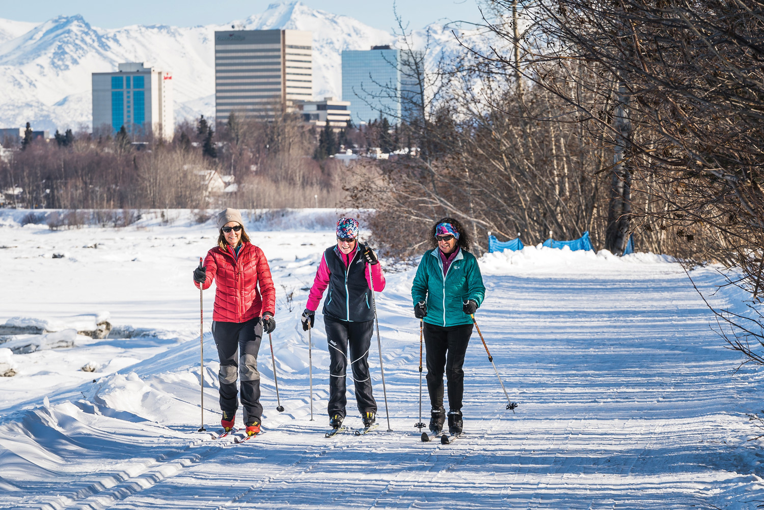 Anchorage Coastal Trail Skiers.